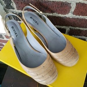 Biviel Leather Slingbacks